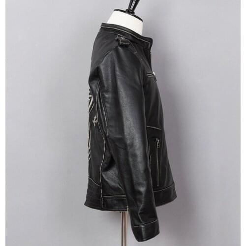 2020 Vintage Black Men Motorcyclist Plus Size XXXXXL Genuine Cowhide Slim Fit Biker Leather Jacket FREE SHIPPING