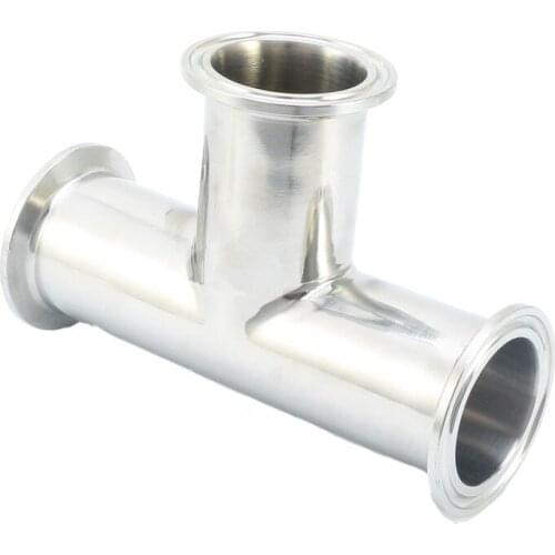 304 Health Grade Stainless Steel Mirror Polishing Fast Fitting Three-way Fast Connecting 90 Degree Equal Diameter Three-way