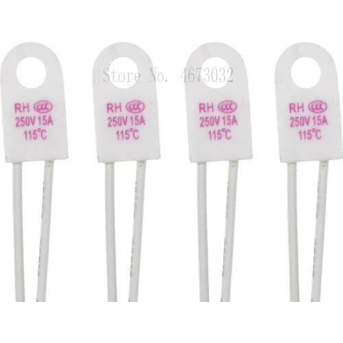 5pcs RH/Tf 95 115 125 130 135 150 180 230Degrees Celsius 15A 250V Temperature fuse Thermal links Over temperature protector