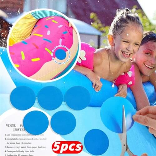 5pcs Self Adhesive Pvc Repair Patch Round Vinyl Pool Liner Patch Vinyl Rubber Boat Repair For Inflatable Boat Stickers L3