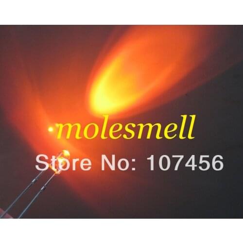 500pcs 3mm High Bright orange LED for 500 free resistors 3mm light-emitting diode 3mm water clear round orange led lamp