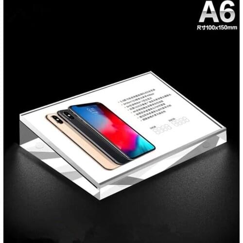 A6 Slant Back Countertop Acrylic Price Label Paper Table Board Menu Poster Sign Holder Frame Display Brochure Holder Stand Racks