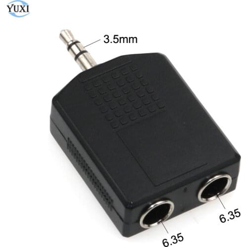 YuXi 3.5mm Jack Plug Audio Adapter Stereo Male to Female 6.35mm Dual Jack Headphone Microphone Y Splitter Converter