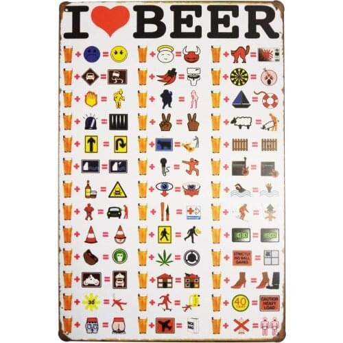 Cartel de lata | Letrero de pared de Metal | Me encantan las combinaciones de cerveza 8x12 pulg. | Cartel de muy divertido para