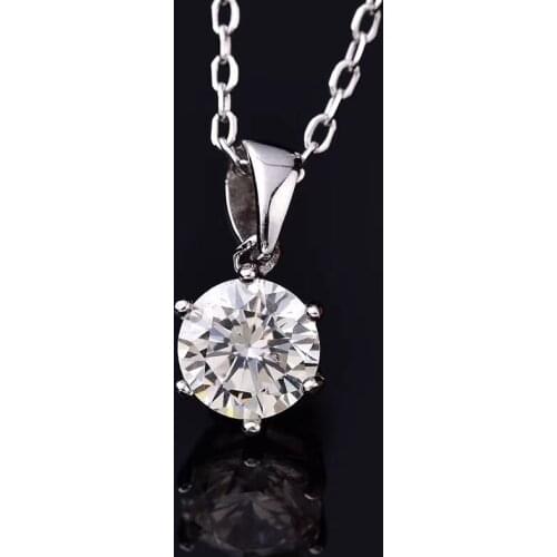 Natural Moissanite D Color Female Pendant 0.5ct-2ct Necklace Women Clavicle Chain Pure S925 Silver Pendant Necklace Fine Jewelry