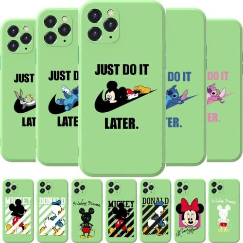 Marvel disney Anime Phone Case cover For iphone 12 Pro Max 11 8 7 6 S XR PLUS X XS SE 2020 mini cell shell Mint Green