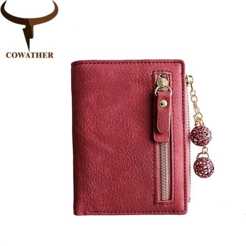 COWATHER 2019 new arrival Wallet Women Soft Leather short Female Purse fashion Coin wallets carteira feminina X305 free shipping