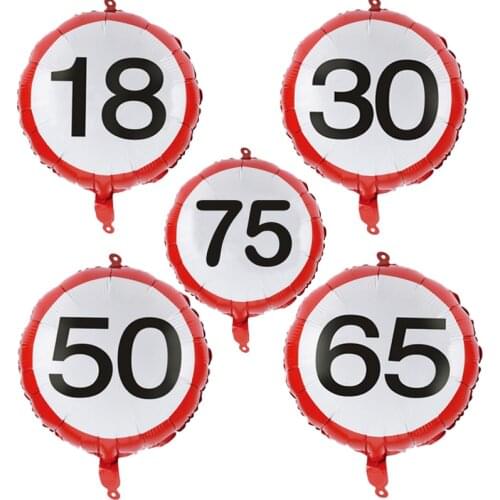 Happy Birthday Decorations 18 30 40 50 60 Years Old 18 Inch Round Numbers Foil Balloons Baby Creative Air Globos Shower Supplies