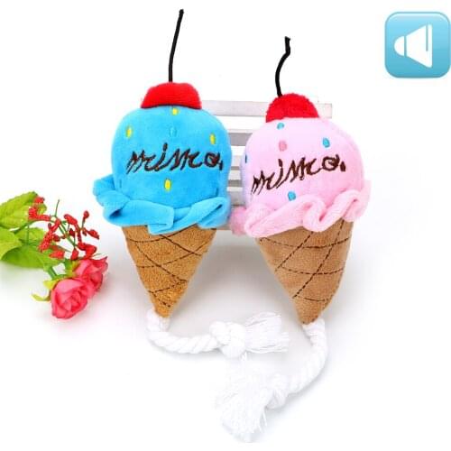 Dog Toys Ice Cream Sounding Toy Pet Toy Pet Product Plush Cat Dog Chew Ice Cream Rope Toys