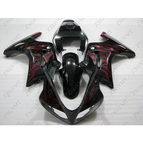 Fairing Kits SV650 2003 - 2013 Black Red Flame Bodywork SV650 2005 Motorcycle Fairing SV1000 2006