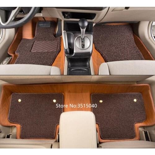 PU Leather Wire Mats Special Wood Car Floor Mats Custom Fit For Honda Civic 2016 Sedan Accessories Car Styling Carpet Cover