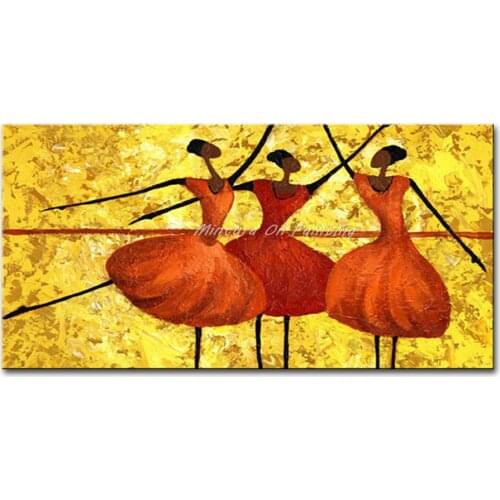 Red Ballet Dancers Direct From Artist 100% Hand painted Modern Abstract Oil Painting On Canvas Wall Art Top Home Decoration