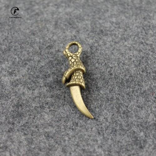 Creative Pure Copper Dragon Scales Tea Knife Office Tea Ceremony Accessories Vintage Needle Cutter Puer Tea Pry Tools Key Chain
