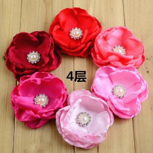 Hot Sale 40pcs/lot 7CM Chiffon Flower Fabric Flowers For Headband DIY Hair Accessories LSFB062