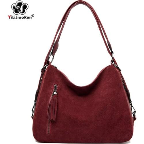 Fashion Nubuck Leather Handbags Brand Faux Suede Messenger Crossbody Bag Luxury Handbags Women Bags Designer Shoulder Bags Sac
