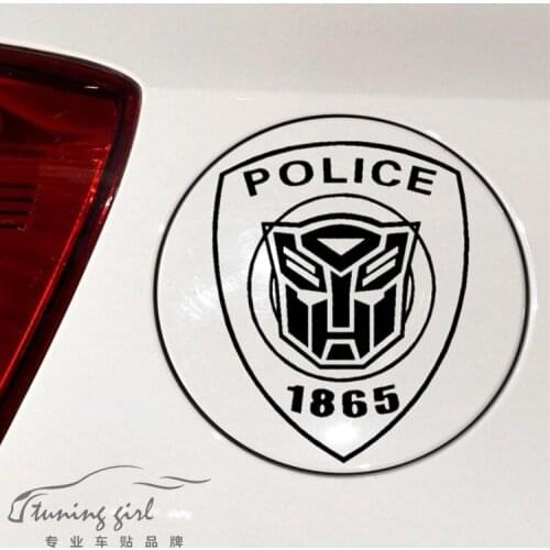 Car Stickers POLICE 1865 Autobots Creative Funny Decals For Fuel Tank Cap Auto Tuning Styling 15cm 19cm D10