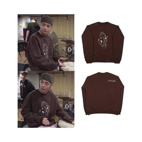 2021 New V Tae Hyu Same Fashion Hiphop Kpop Clothes Bangtan Boys Merch Men Woman Clothing Mens And Womens Top Autumn