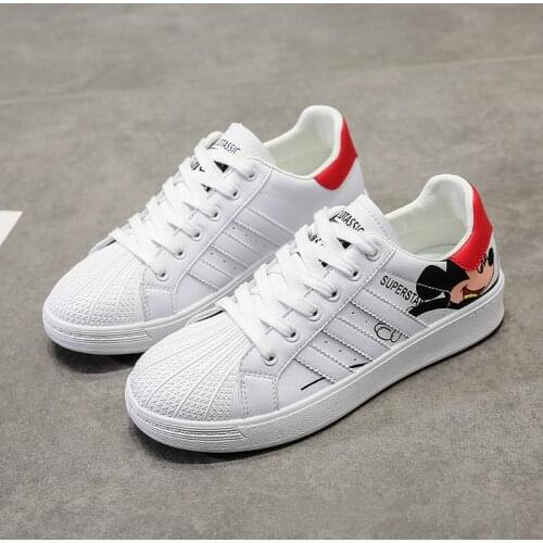 Disney spring summer new shell-toe casual white shoes girls students low-top all-match breathable sneakers ladies sports shoes