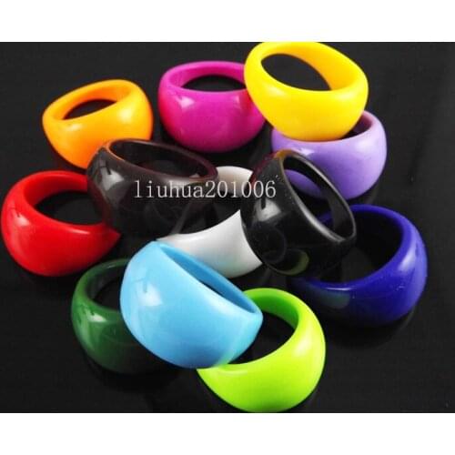 Wholesale-100 pcs CUTE COLOR Resin Rings