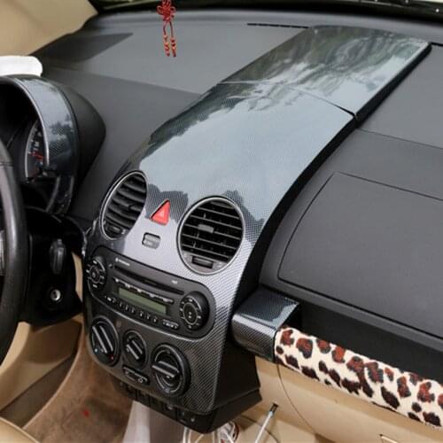 Carbon Fiber ABS Car Navigation Control Panel Air Conditioner Outlet Cover Trim Moldings Fit For Volkswagen Beetle 2003-2012