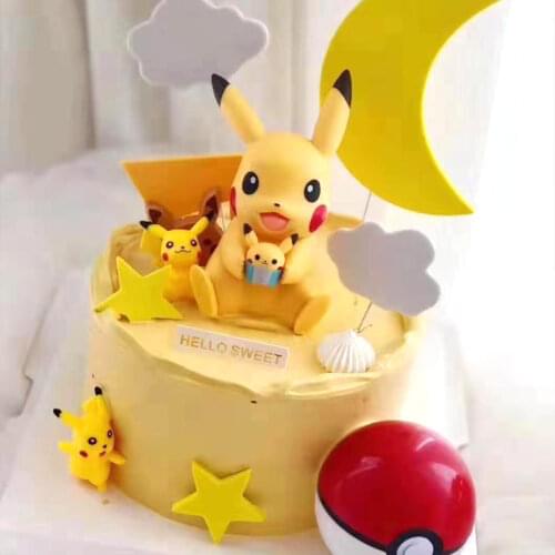 Pokemon Pikachu Cake Decoration Large Cute Style Doll Cartoon Anime Character Image Cake Decoration Birthday Gift