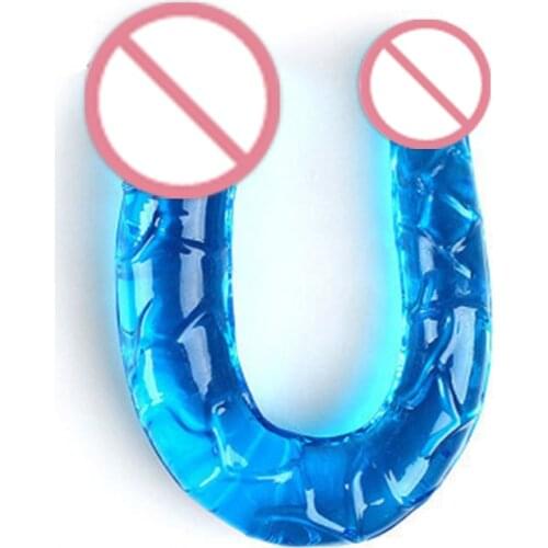 Hieha Jelly Double Head Realistic dildos soft long dual penis dick female masturbation Adult Sex Toys for women lesbian sex game