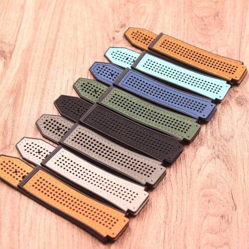 Watch Accessories Luxury nylon fabric leather 25 * 19mm silicone strap for Hublot Strap Mens Watch Strap