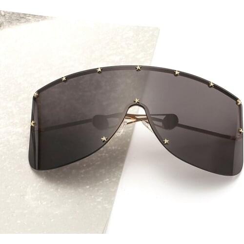 Oversized Frame One Piece GG Face Mask Sunglasses Big Wind-proof Anti-glare For Men And Women Driver Goggles UV400 Eyewear