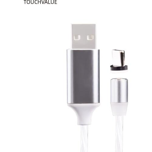 LED Flashing Magnet Charging Cable Green Blue Red Silver Color 1m 2m Micro usb Type C Plug You Can Choose Detachable Cables