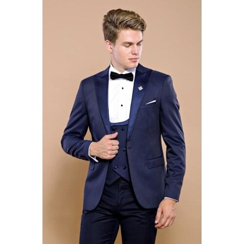 Navy Blue Removable Lapel Tuxedo Wessi