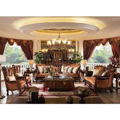 European style fabric sectional corner sofa set living room furniture chesterfield sofa Parçalı köşe koltuğu seti oturma GH83