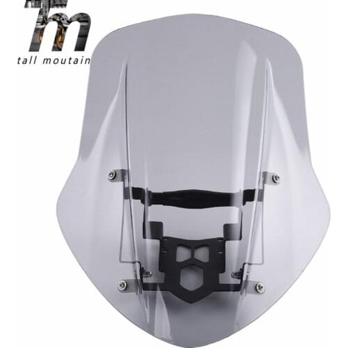 For Ducati Diavel 2014 2015 2016 2017 2018 Motorcycle Windscreen Windshield Deflector Shield Screen With Bracket Black Smoke