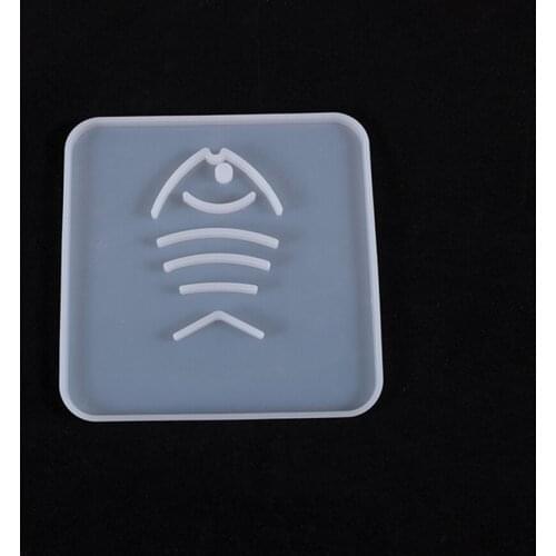 High quality Fish Bones Design Square Silicone Molds epoxy resin molds coaster DIY geode coasters Mould 2020 New