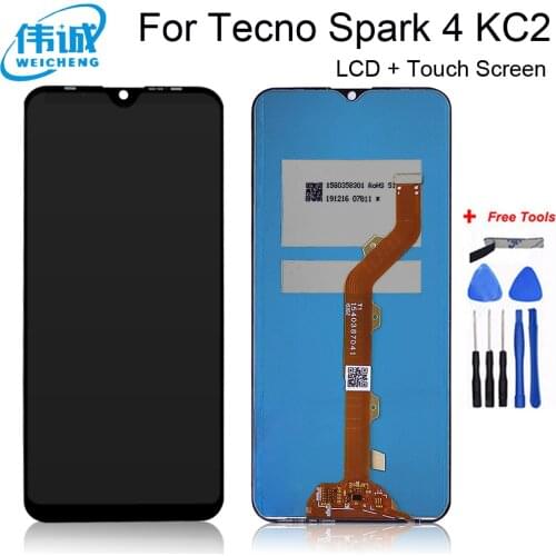 For Tecno Spark 4 KC2 LCD Display+Touch Screen Digitizer Assembly For Tecno Spark4 KC2 LCD Sensor