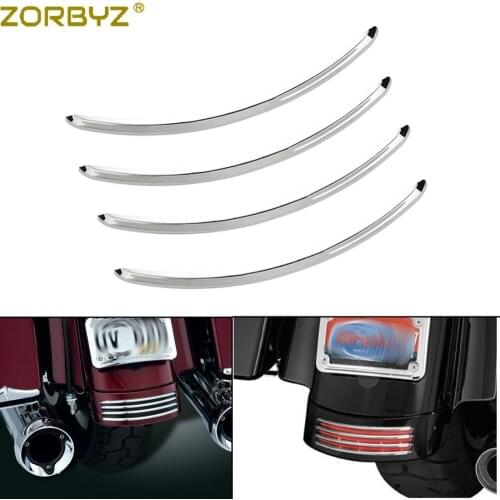 ZORBYZ Motorcycle Chrome Rear Fender Trim Accents For Harley Street Glides FLHX Road Glide FLTRX