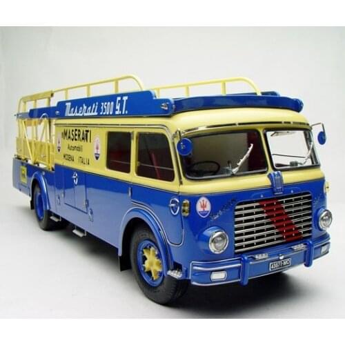 1:18 Diecast Model for Fiat 642 RN2 Maserati Transporter 1957 Precious Alloy Toy Car Miniature Collection Gifts