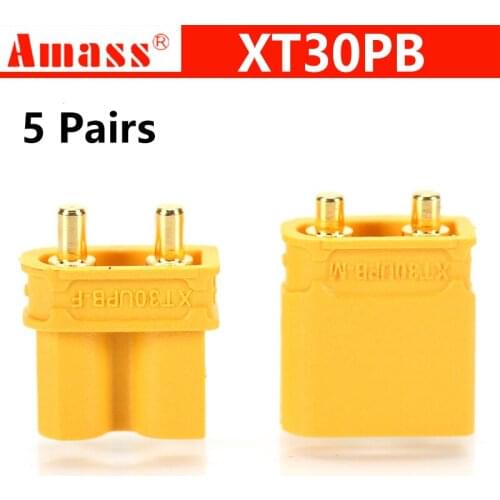 10pcs Amass XT30U XT30UPB Male Female Bullet Connector Plug the Upgrade XT30 For RC FPV Lipo Battery RC Quadcopter (5 Pair)