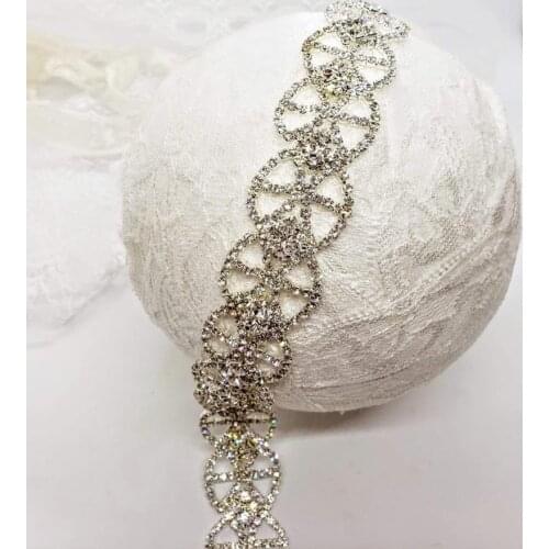 10Yards Rhinestone Trim Chain Applique Silver Claw Trim Rose Gold Luxury Wedding Belt Gold Dress Decoration