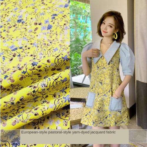 145 * 50cm Spring Summer Autumn Suit Dress Brocade Floral Garment Material European Pastoral Yarn -Dyed Jacquard Fashion Fabric