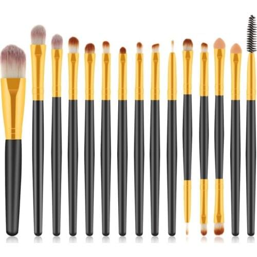 15pcs Yellow Brown/ Gold Makeup Brush Makeup Tools Eyeshadow Brush Foundation Brush Blush & Makeup Brush Makeup Tools
