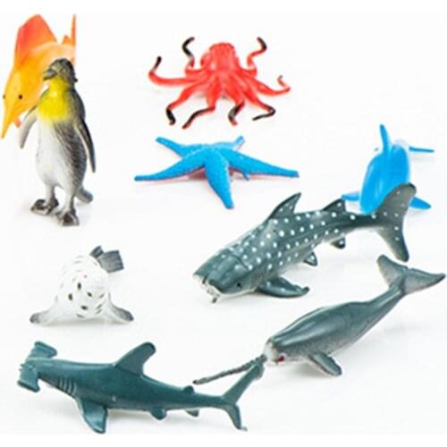 24Pcs Kids Plastic Marine Animals Model Simulation Ocean Creatures Figure Toys