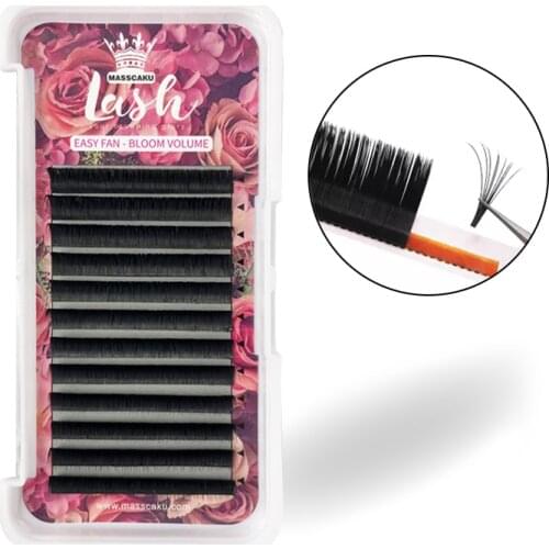 Free Sample 12 lines faux mink eyelash volume Austomatic Flowering black Premium Eyelashes With Private Label Eyelash Box