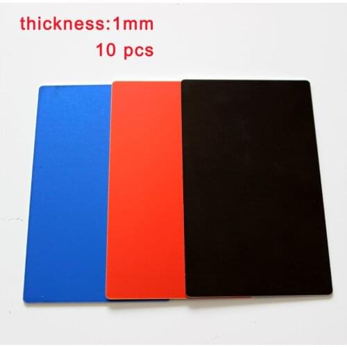 Uxcell 10 Pcs Blank Metal Business Card 1mm Thickness Anodized Aluminum Plate for DIY Laser Printing
