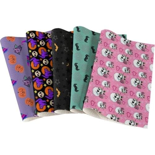 Spider Skull Imitation PU Leather Lychee Pattern Cartoon Print Shoe Bag Box Decorative