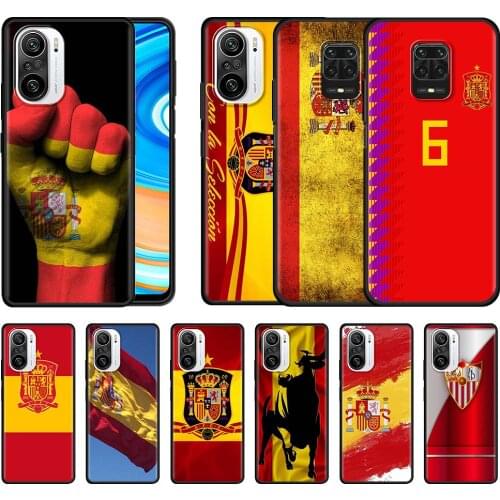 Spain Spanish Flag Case for Xiaomi Redmi Note 9S 9 8 Pro 10 8T 7 9C 9A 7A Black Soft Mobile Phone Cover 8A 6A Shell