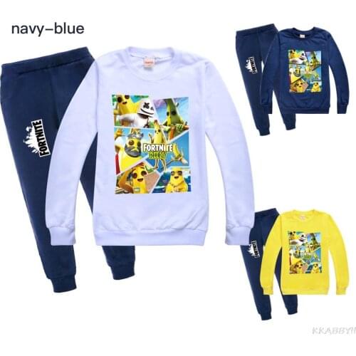 Fortnite Kids Sport Clothing Sets Girls Tracksuit Autumn Children Tops Pants 2Pcs Kit Outfit Teenager Boys Cartoon Tracksuit