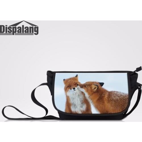 Dispalang Kiss Fox Prints Women Cross Body Book Bag Messenger Bag For School Boys Girls Classical Travel Shoulder Bag Handbag