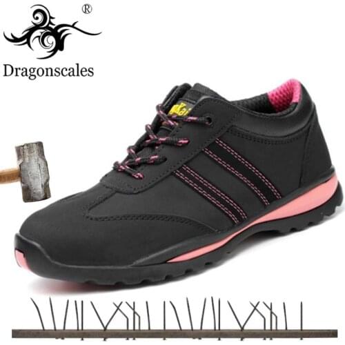 Dragonscales 2019 Steel Toe Cap Women Work & Safety Boots Steel Mid Sole Impact Resistant Soft Ladies Anti-smashing Safety Shoes