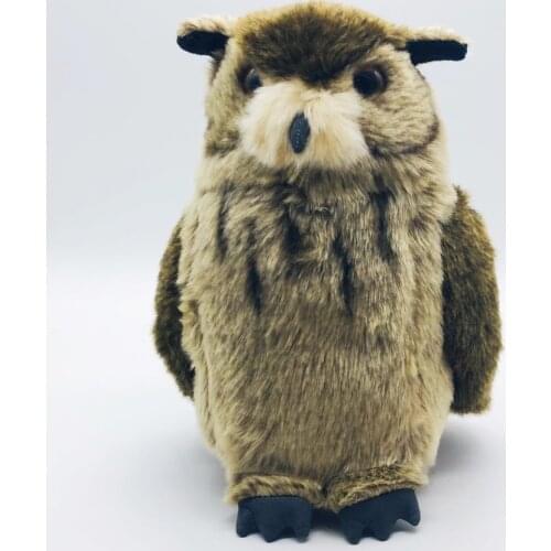21cm Eurasian Eagle-Owl Bubo Bubo Simulation Cute Brown Owl Doll Lifelike Fly Bird Animal Stuffed Plush Toys Kids Gift Collecter