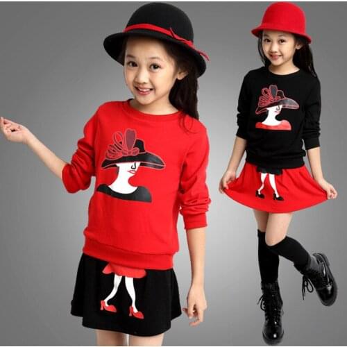 Girls Clothes Sets Autumn Spring Children Clothing Set Long Sleeve T Shirt+Short Skirt 2Pcs Kids Girls Suits 4 5 6 7 8 9 10 Year